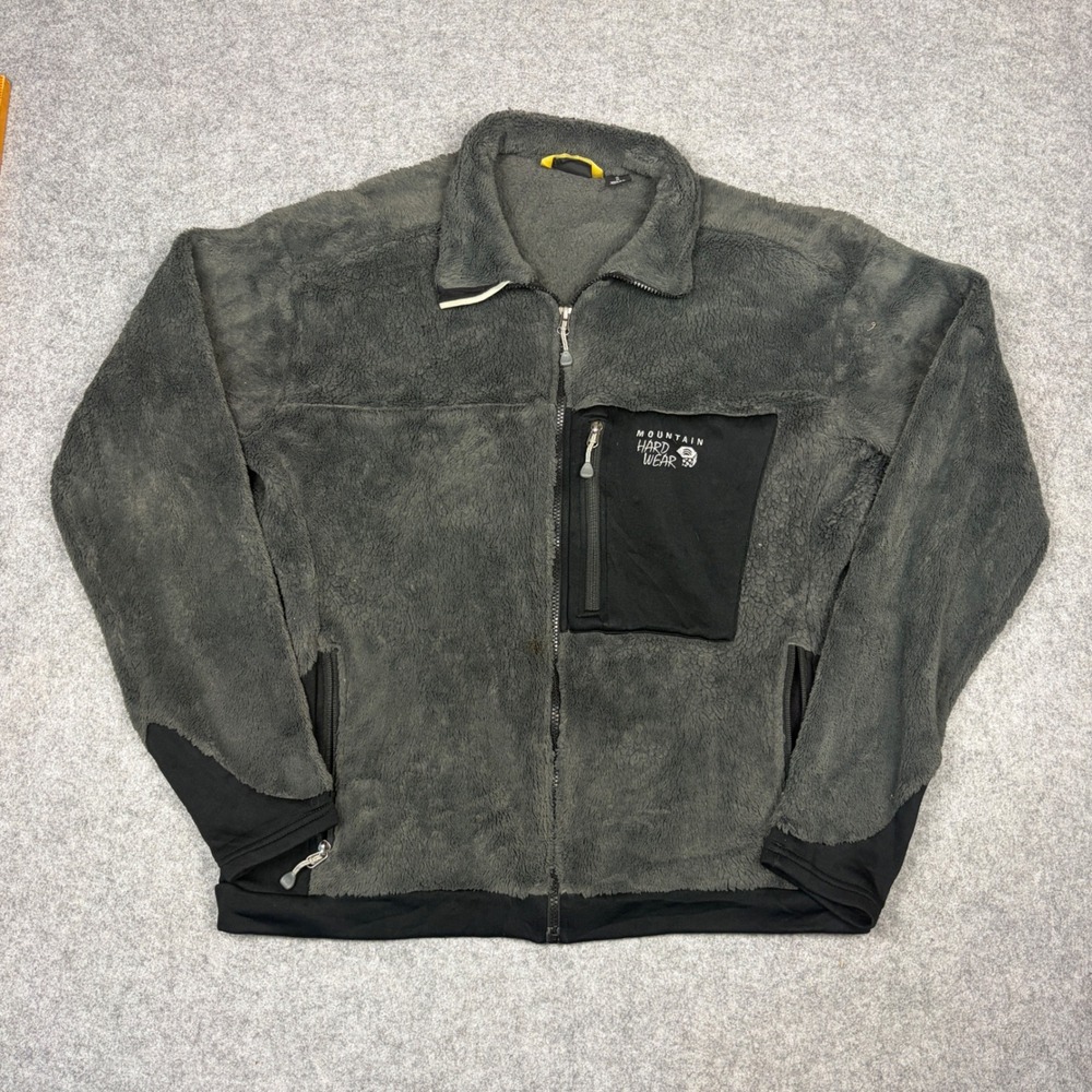 Mountain Hardwear Monkey Man Fleece Jacket Grey Full Zip XL OM4342